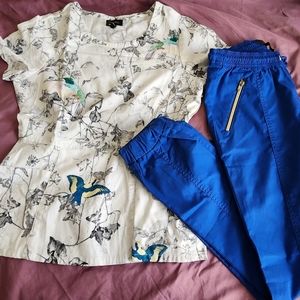 Jaanuu original designs. EUC small top and xs pants